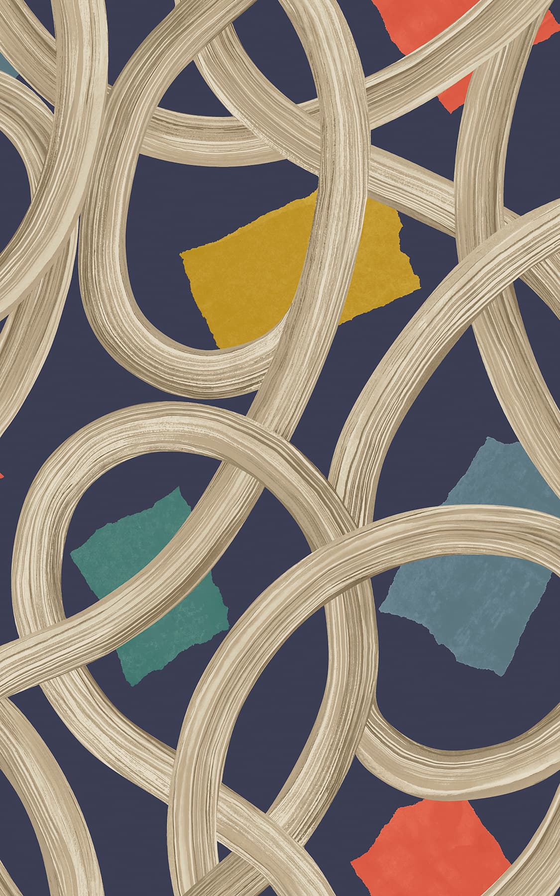 Calix Indigo Twisted Geo+ Wallpaper