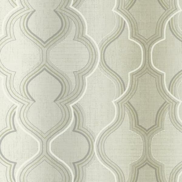 Modern Ombre Damask Wallpaper- Beige