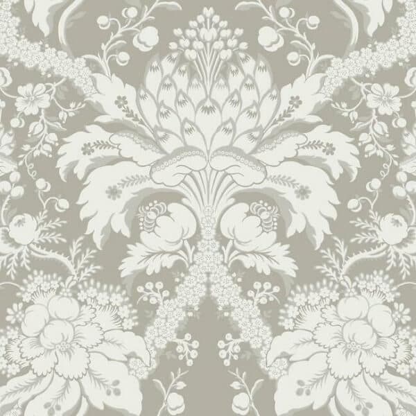 French Artichoke Damask Wallpaper- Mink