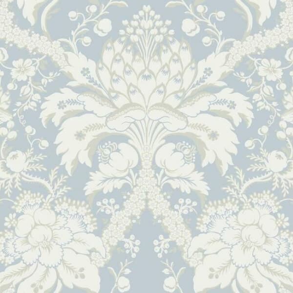 French Artichoke Damask Wallpaper- Periwinkle