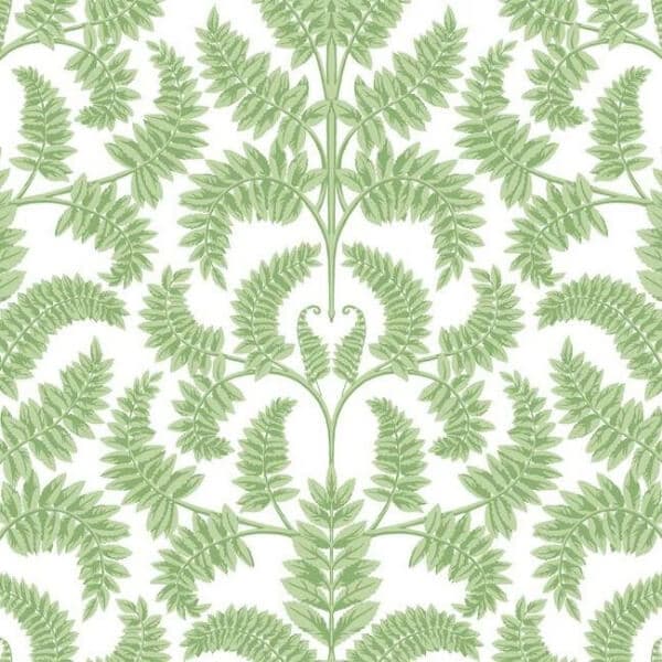 Royal Fern Damask Wallpaper- Green