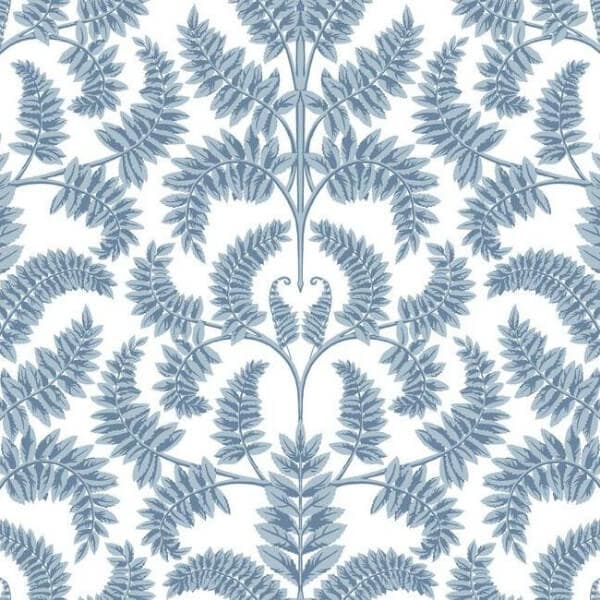 Royal Fern Damask Wallpaper- Blue