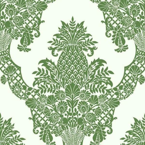 Pineapple Wallpaper- Green/White