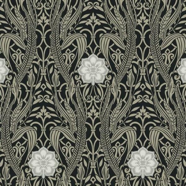 Gatsby Damask Wallpaper- Black