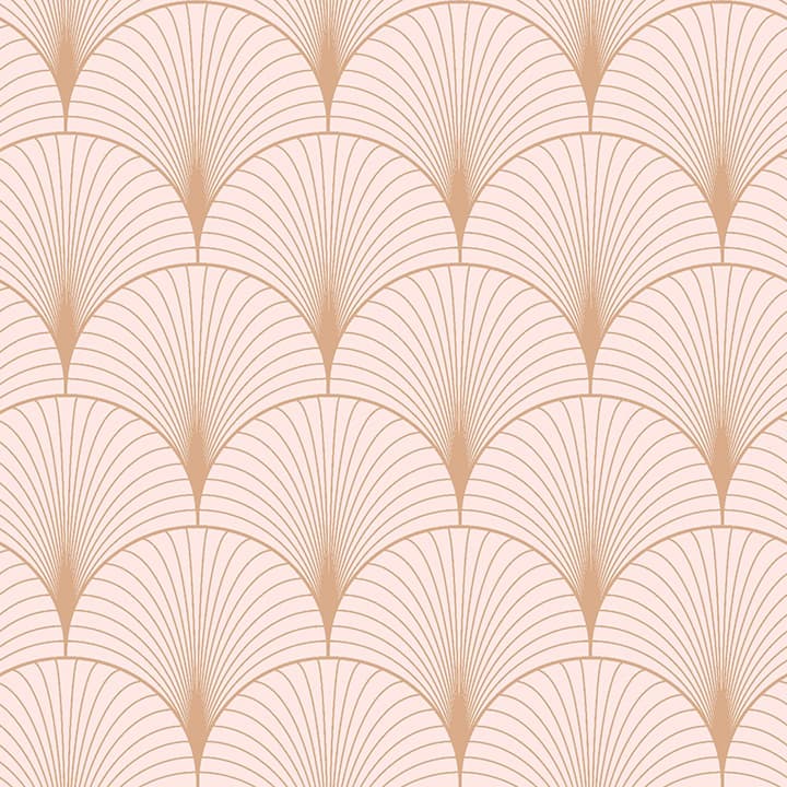 Lempicka Pink Art Deco Motif Wallpaper