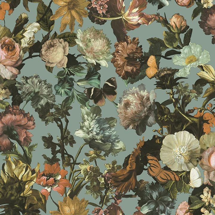 Zarinda Light Blue Flowers Wallpaper