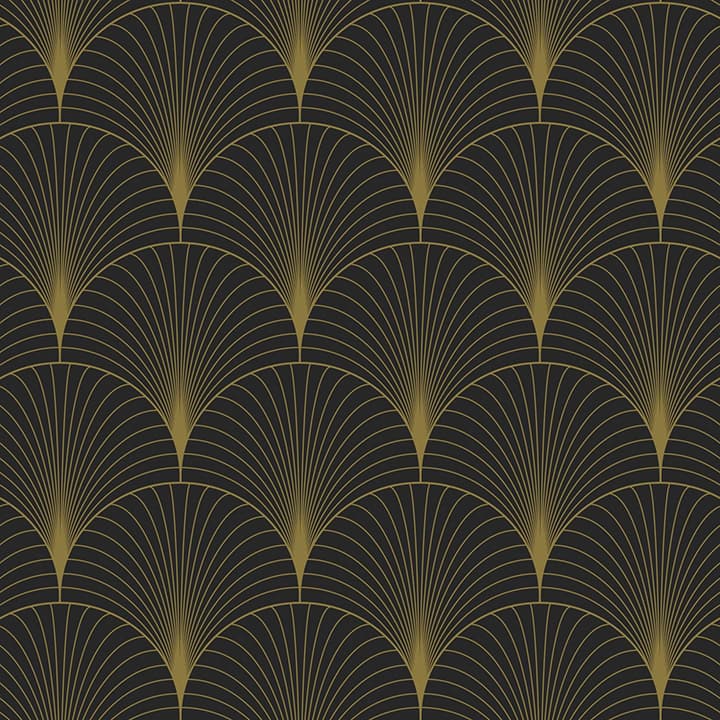 Lempicka Black Art Deco Motif Wallpaper