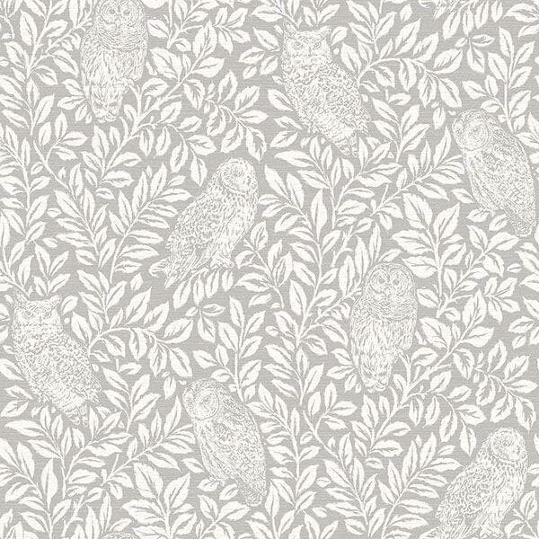Parliament Light Grey Owl Wallpaper