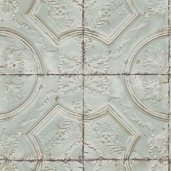 Susanna Teal Vintage Tin Tile Wallpaper
