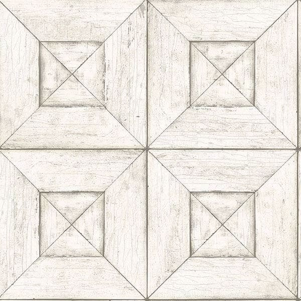 Avery Off-White Wood Wallpaper