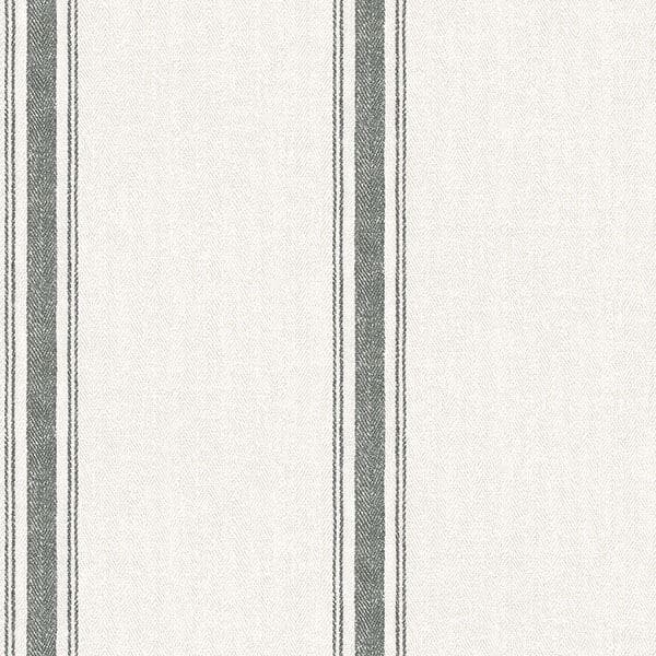 Linette Black Fabric Stripe Wallpaper