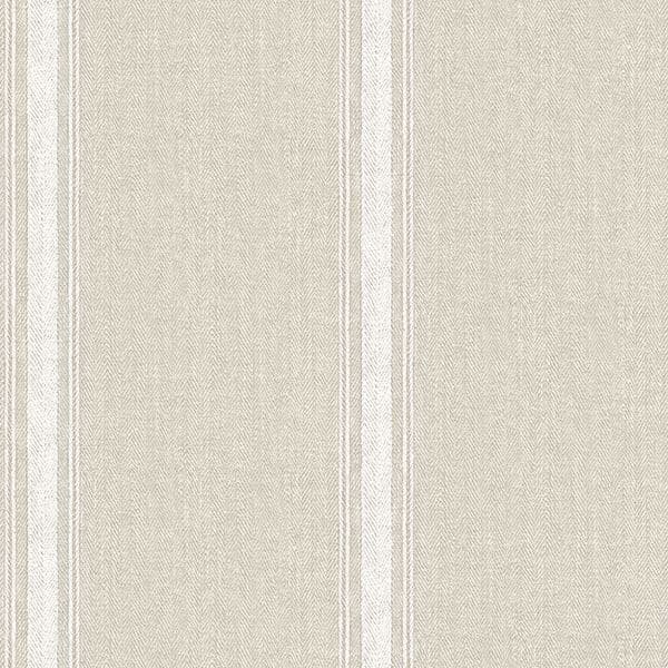 Linette Light Grey Fabric Stripe Wallpaper