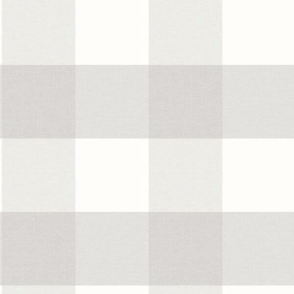 Amos Light Grey Gingham Wallpaper