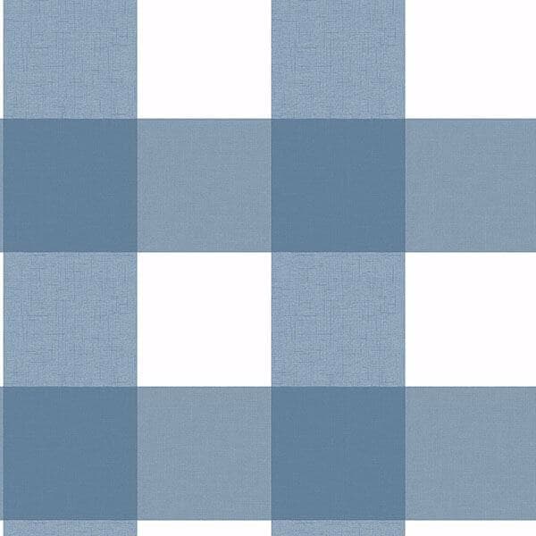 Amos Blue Gingham Wallpaper