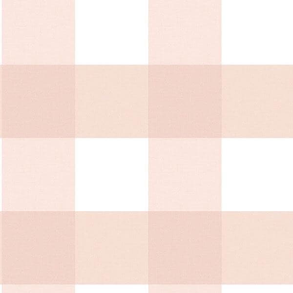Amos Light Pink Gingham Wallpaper