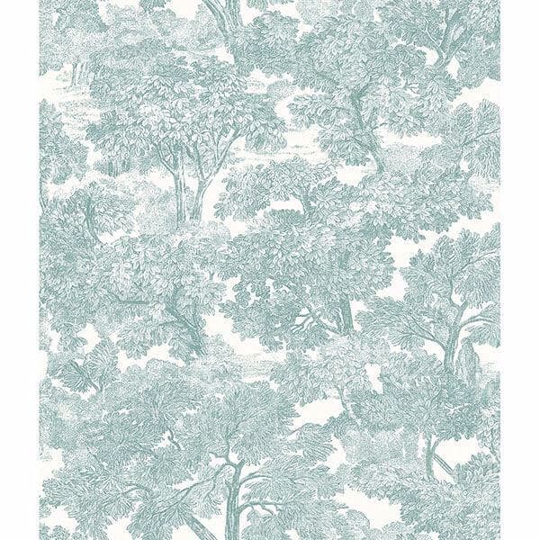 Spinney Teal Toile Wallpaper