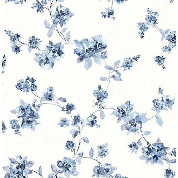 Cyrus Blue Festive Floral Wallpaper