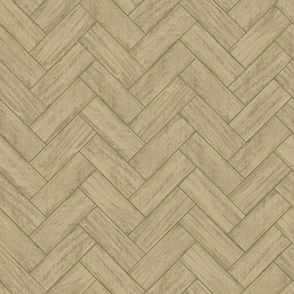 Kaliko Neutral Wood Herringbone Wallpaper