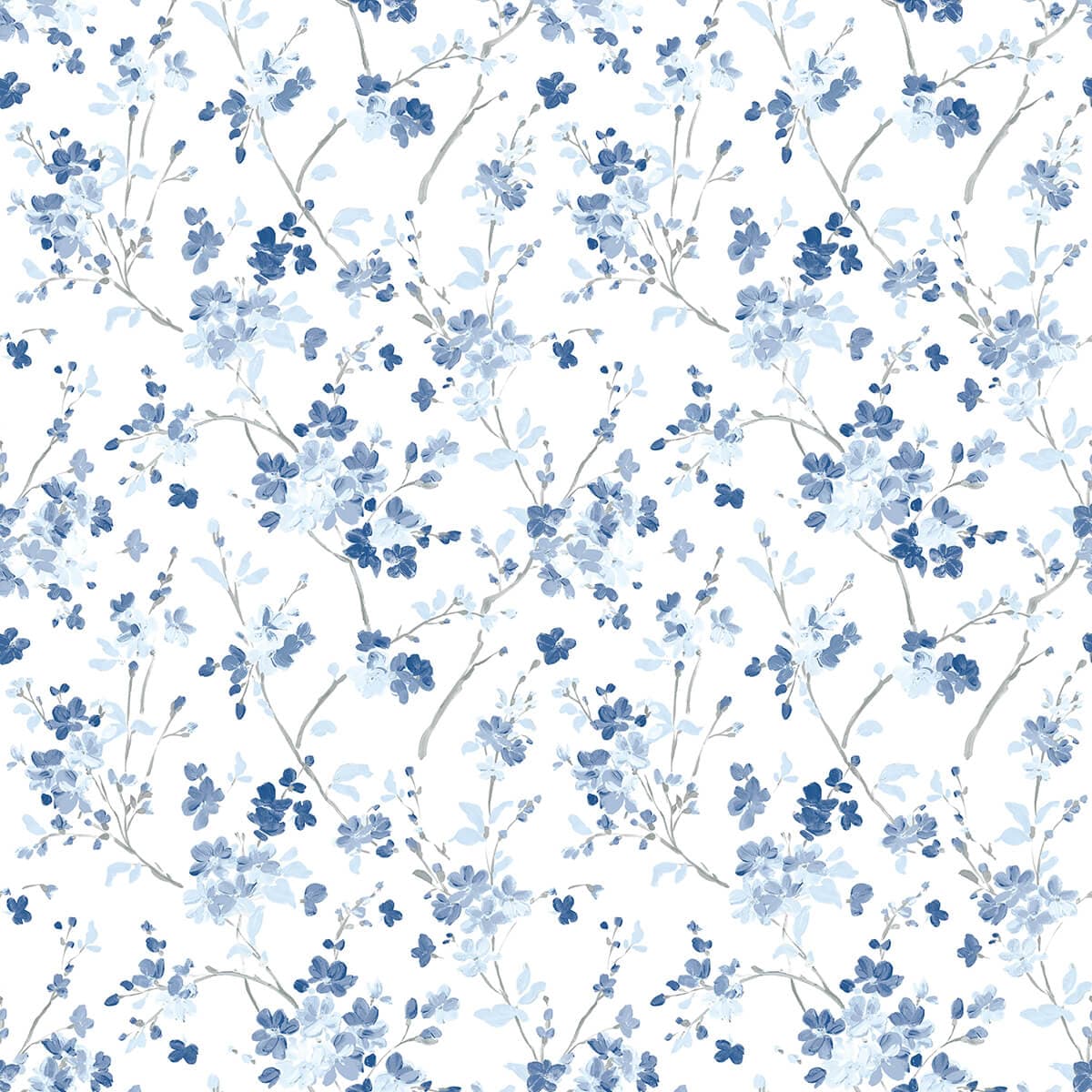 Glinda Navy Floral Trail Wallpaper