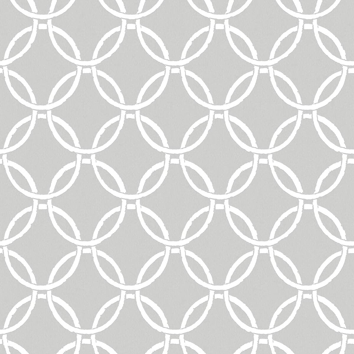 Quelala Grey Ring Ogee Wallpaper