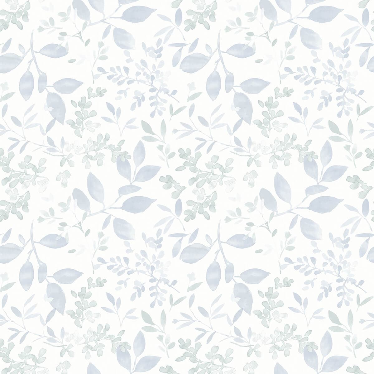 Tinker Light Blue Woodland Botanical Wallpaper