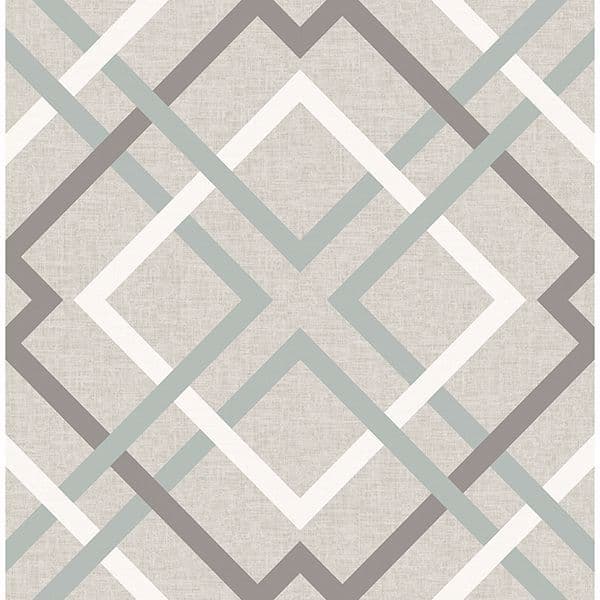 Saltire Taupe Geometric Wallpaper