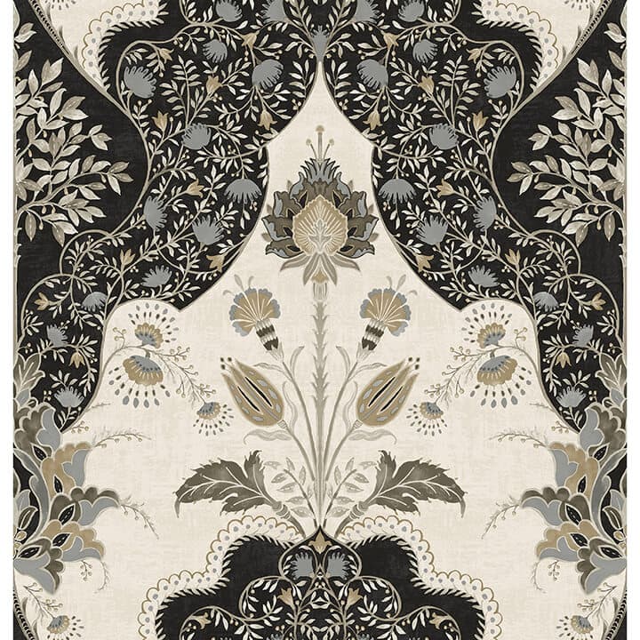 Auden Black Floral Grandeur Wallpaper