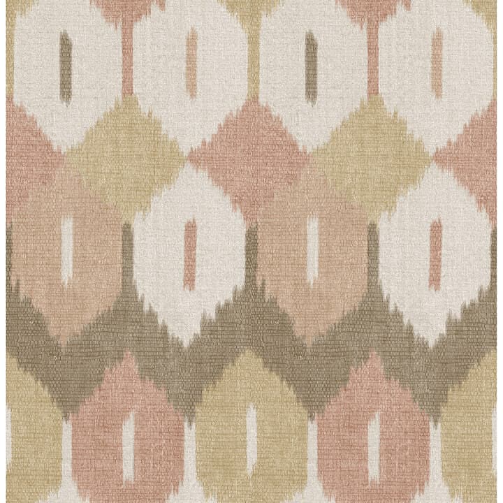 Abilene Apricot Ikat Wallpaper