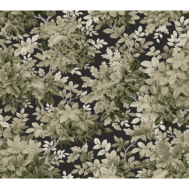 Greenwood Black Deciduous Wallpaper