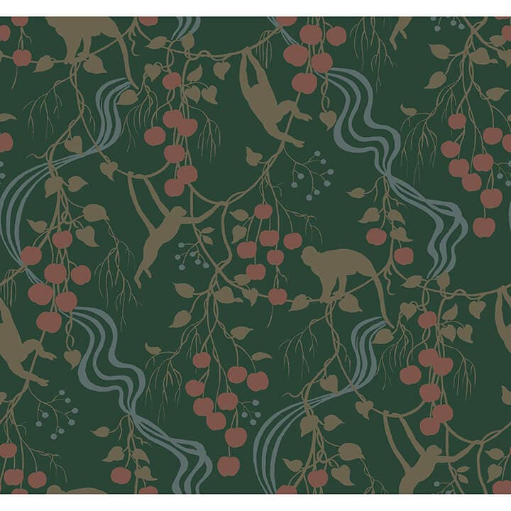Linden Dark Green Jungle Canopy Wallpaper