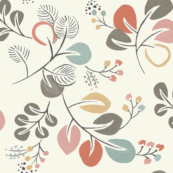 Jonah Multicolor Leaf Trail Wallpaper