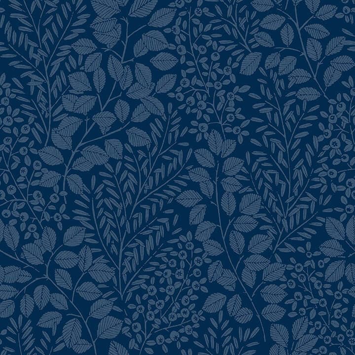 Elin Blue Berry Botanical Wallpaper