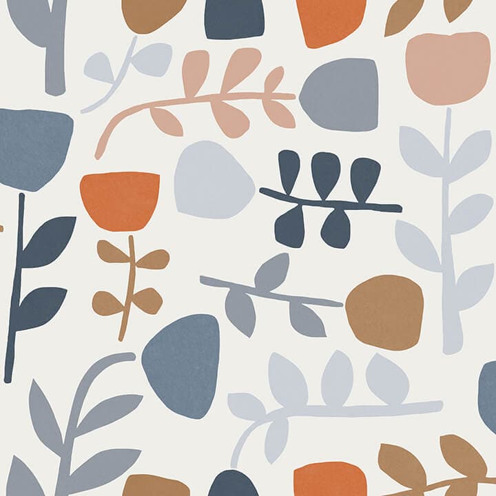 Juni Orange Abstract Tulips Wallpaper