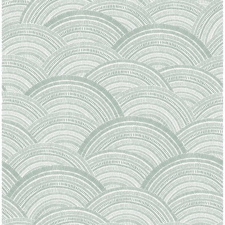 Encircle Sea Green Geometric Wallpaper