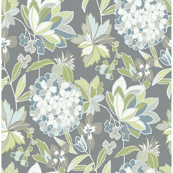 Valdivian Aqua Floral Wallpaper