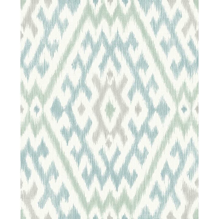 Solola Aqua Ikat Wallpaper