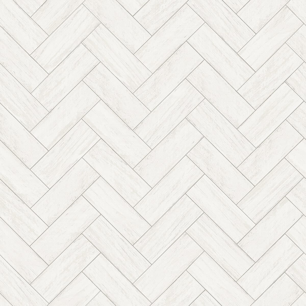 Kaliko White Wood Herringbone Wallpaper