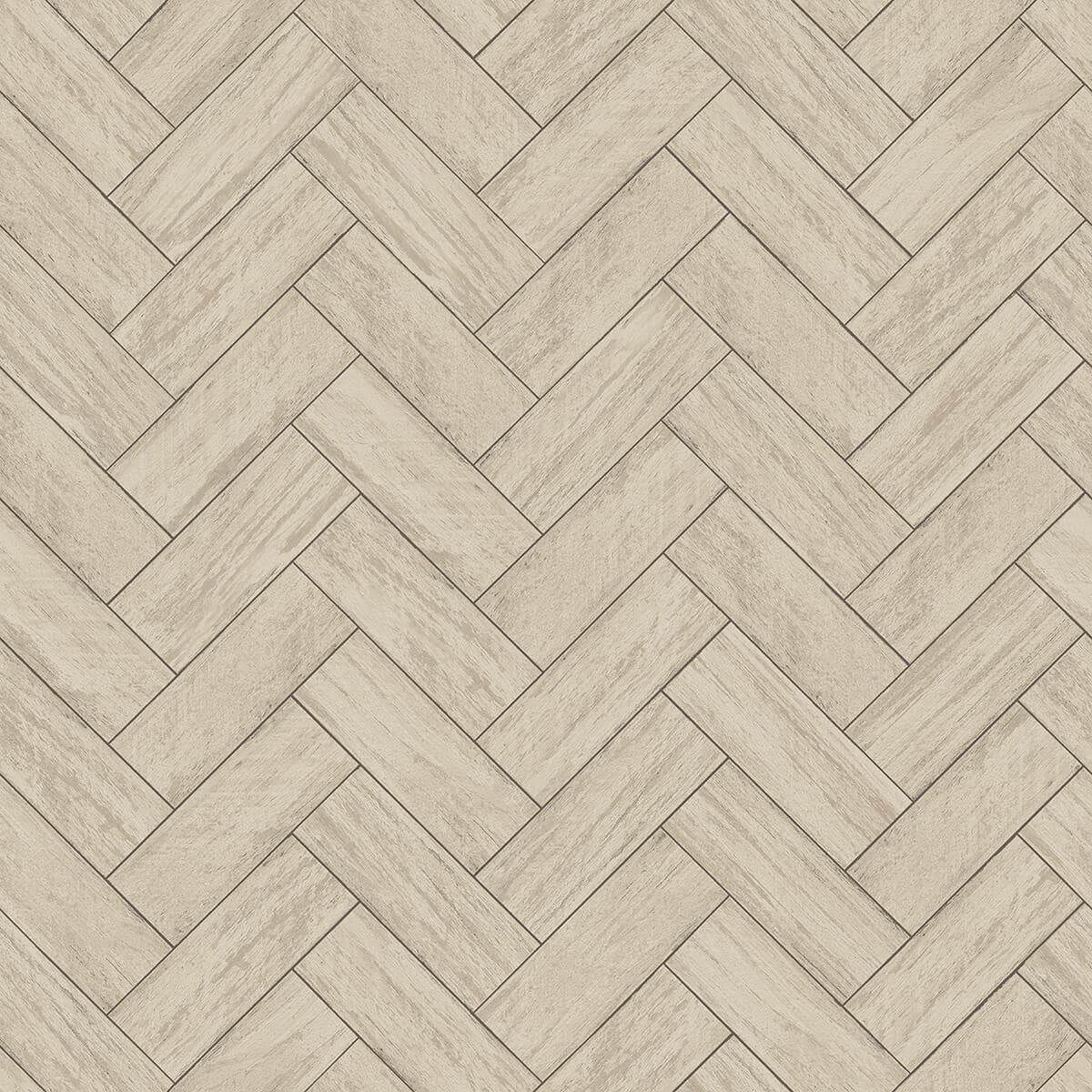 Kaliko Taupe Wood Herringbone Wallpaper