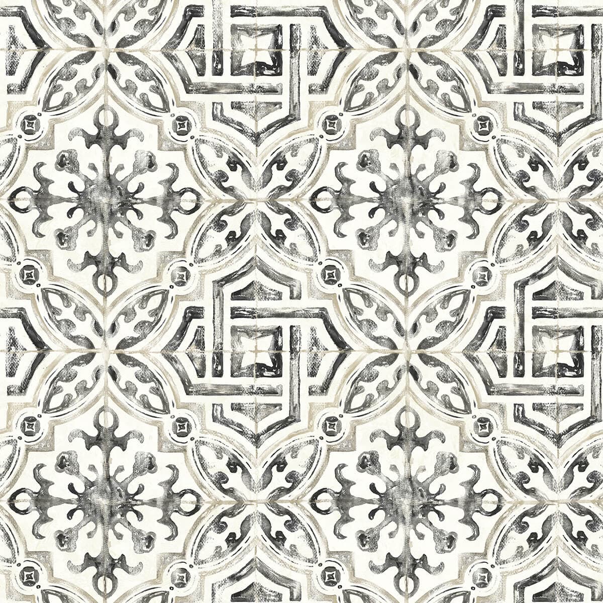 Sonoma Black Spanish Tile Wallpaper