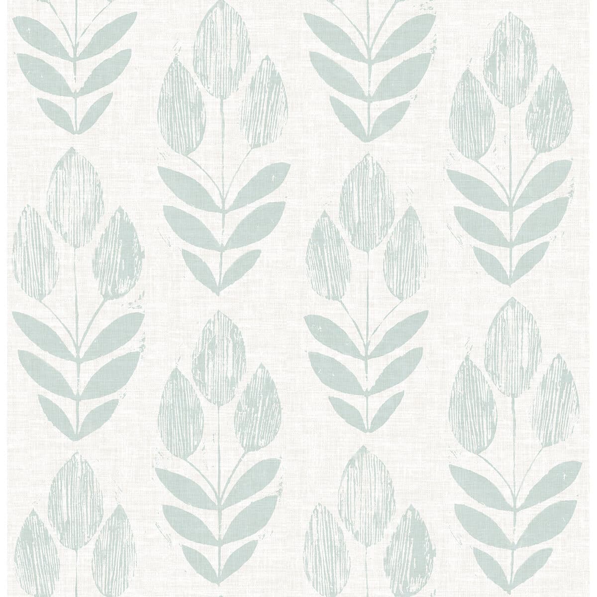 Garland Teal Block Tulip Wallpaper