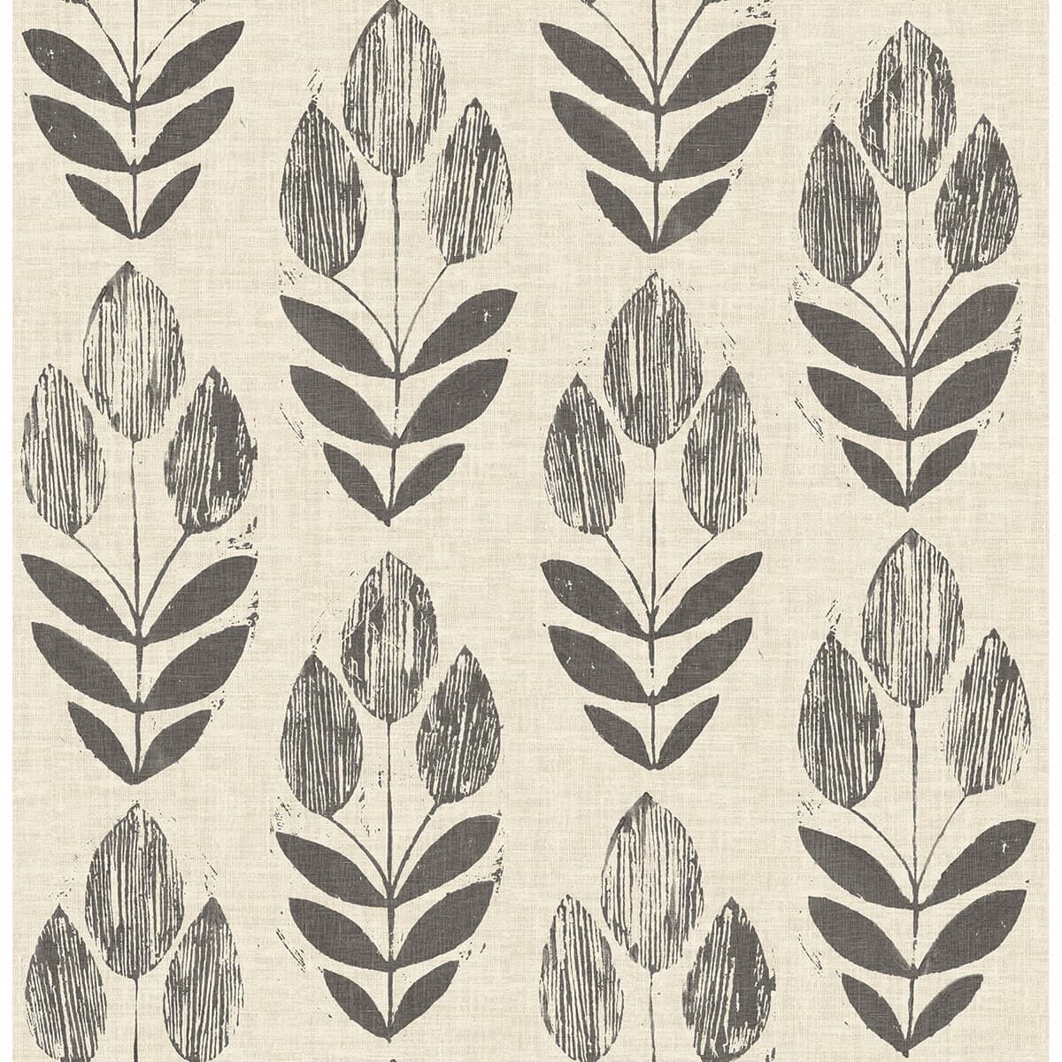 Garland Black Block Tulip Wallpaper