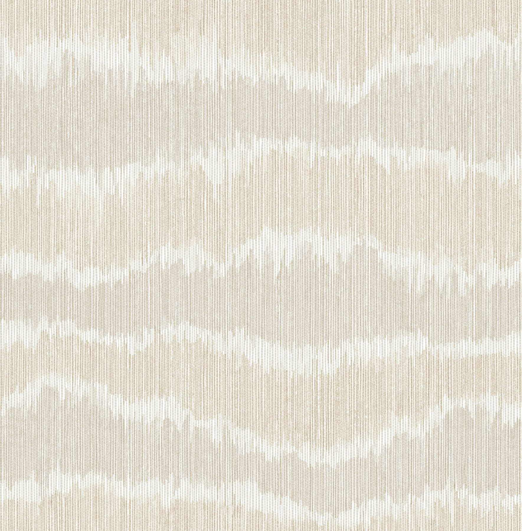 Wiggle Ikat Stripe Natural Wallpaper