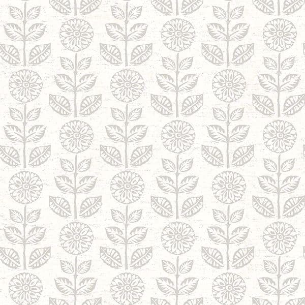 Dolly Light Grey Floral Wallpaper