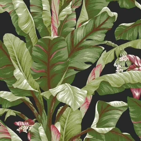 Banana Leaf Wallpaper- Black/Brights