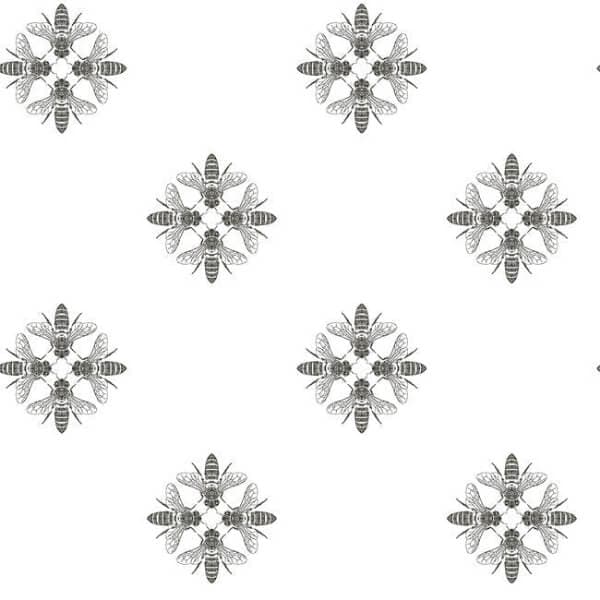 Honey Bee Wallpaper- Black/White