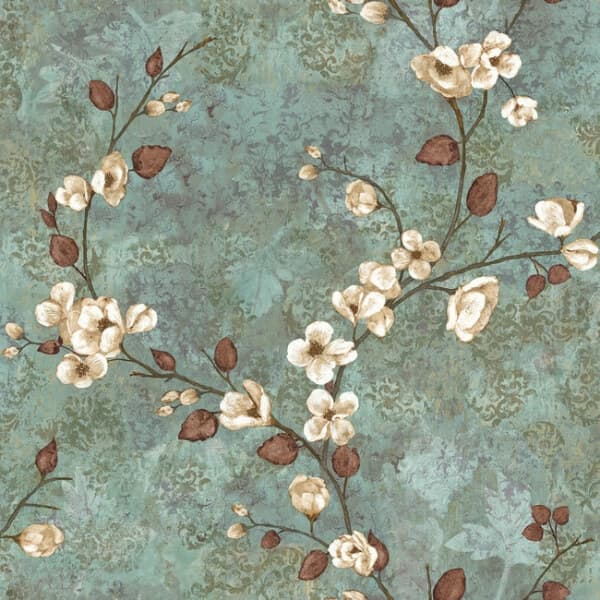 Dogwood Sure Strip Wallpaper- Teal/White