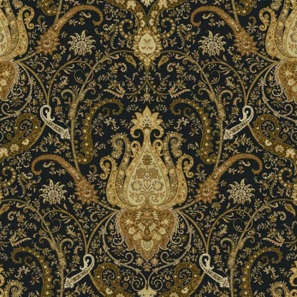 Byzance Sure Strip Wallpaper- Black/Gold