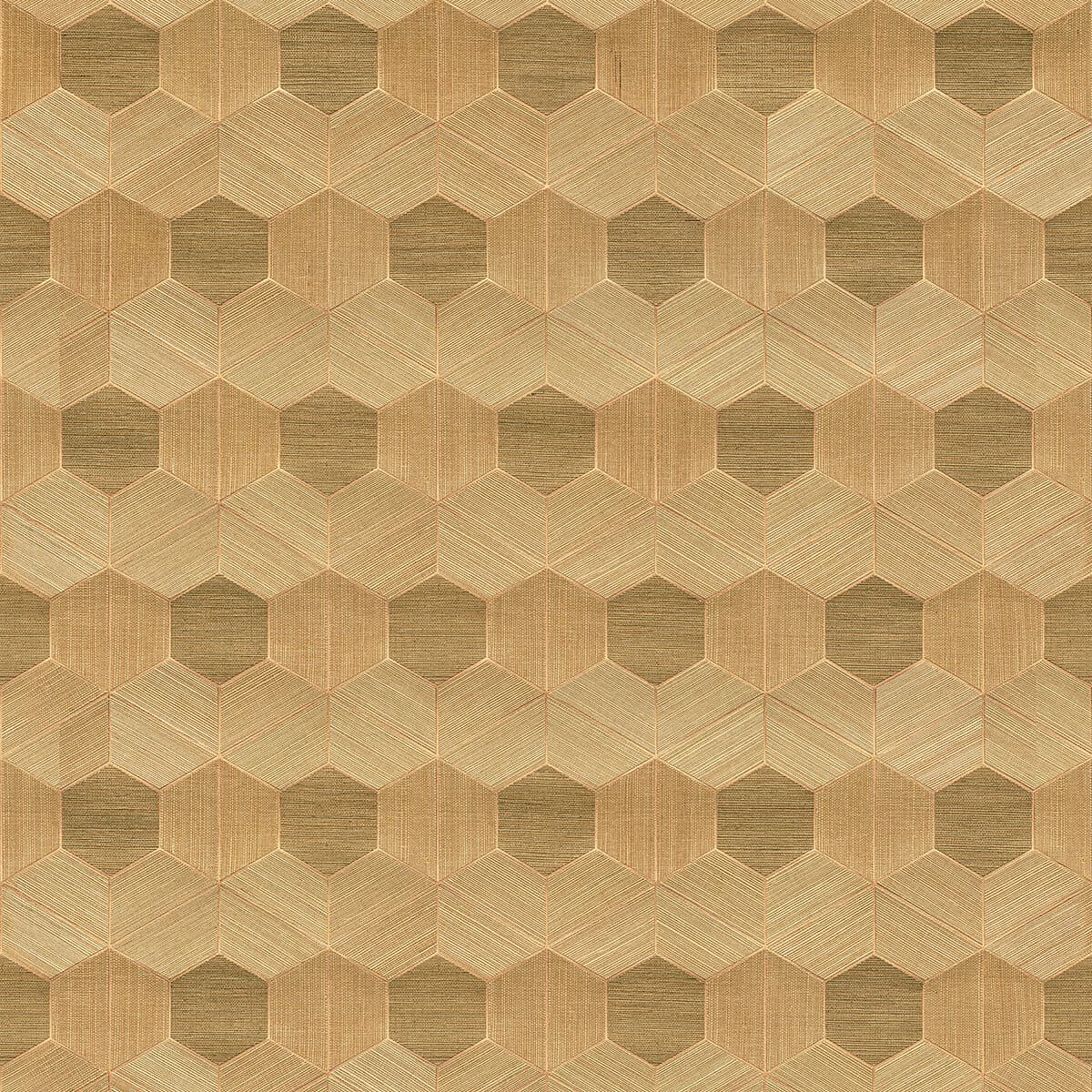 Linzhi Copper Sisal Grasscloth Inlay Wallpaper