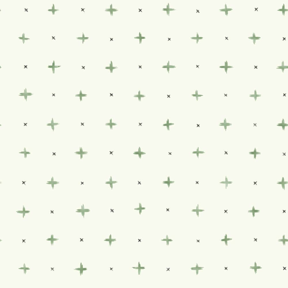 Cross Stitch Wallpaper- Magnolia Green