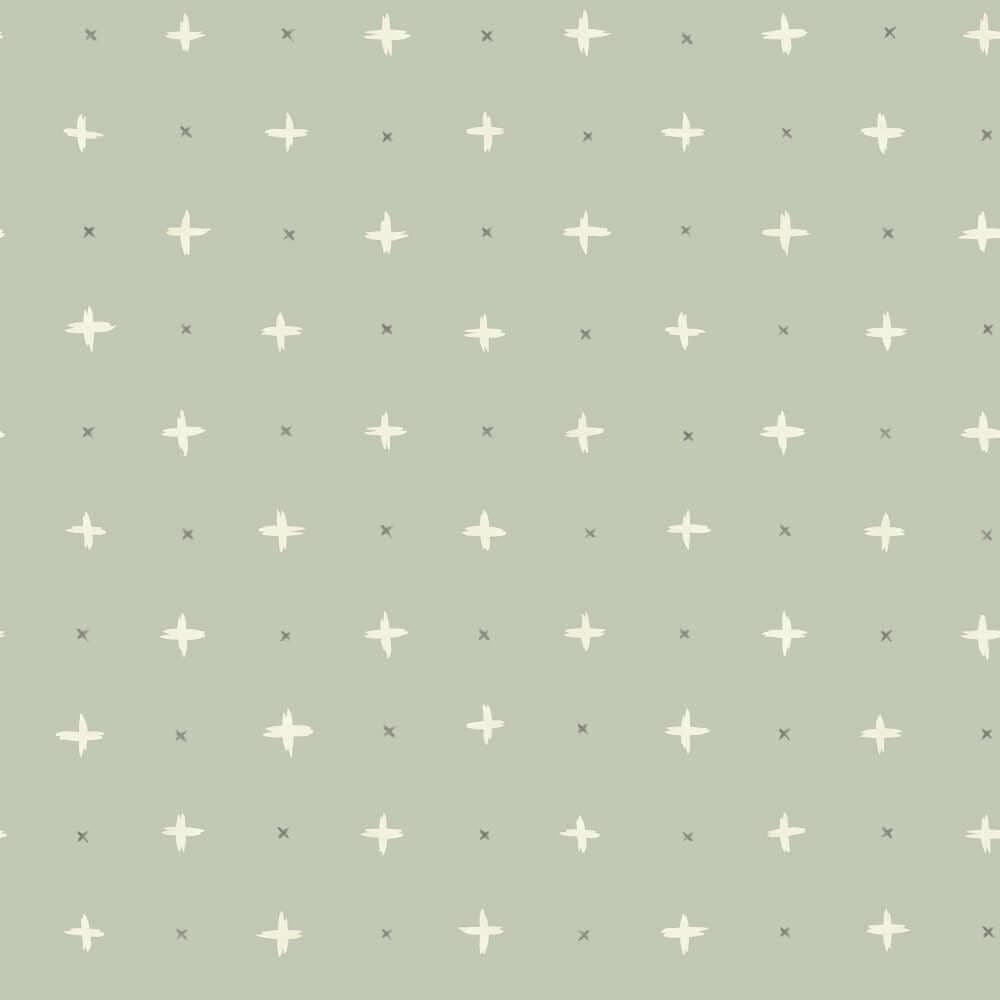 Cross Stitch Wallpaper- Sunday Stroll/Green